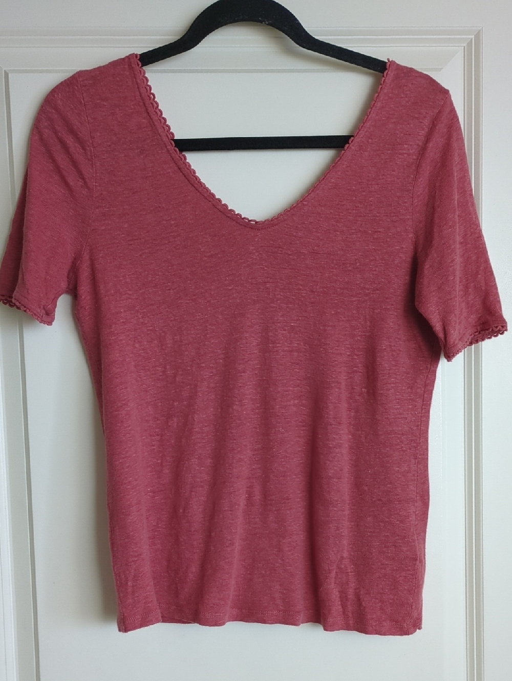 Boden Women's Linen Short-Sleeve Scoop-Neck Shirt